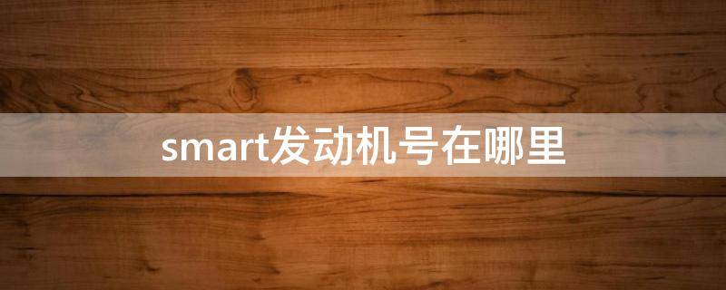 smart汽车发动机在哪里 smart发动机号在哪里