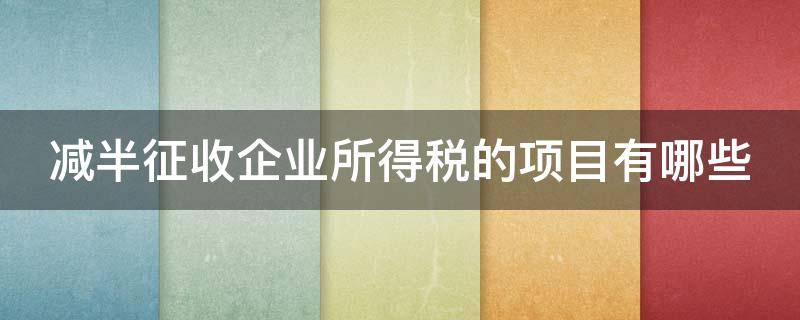 减半征收企业所得税的项目有哪些 减半征收企业所得税的项目有哪些内容