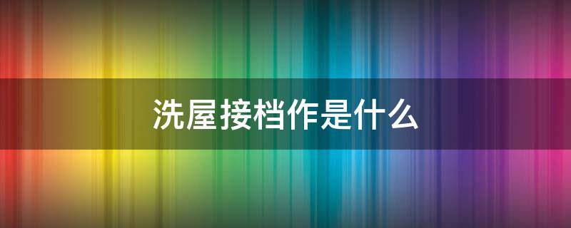 洗屋接档作是什么