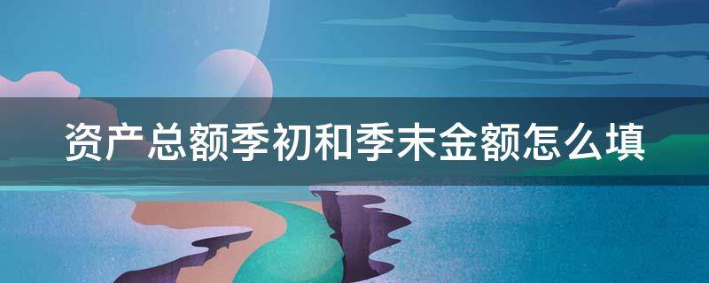 资产总额季初和季末金额怎么填 资产总额季初和季末金额怎么填写