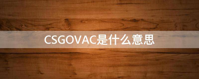 CSGOVAC是什么意思 csgoVAC全称