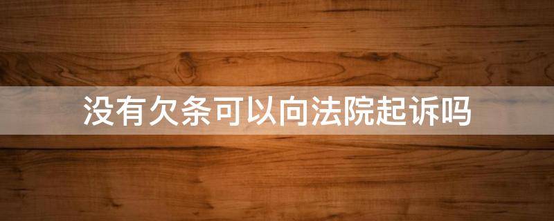 在没有欠条的情况下可以起诉吗 没有欠条可以向法院起诉吗