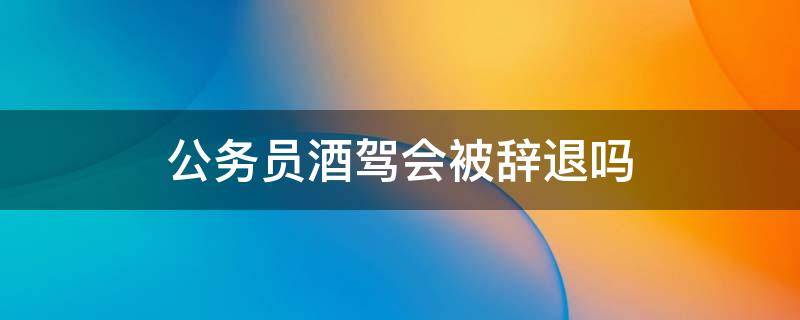 酒驾被辞退的公务员 公务员酒驾会被辞退吗