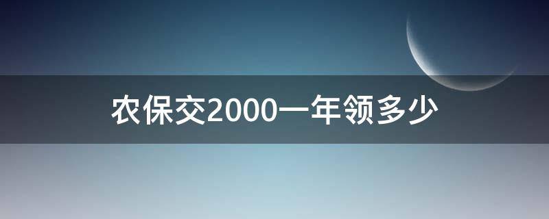 农保交2000一年领多少 黑龙江农保交2000一年领多少