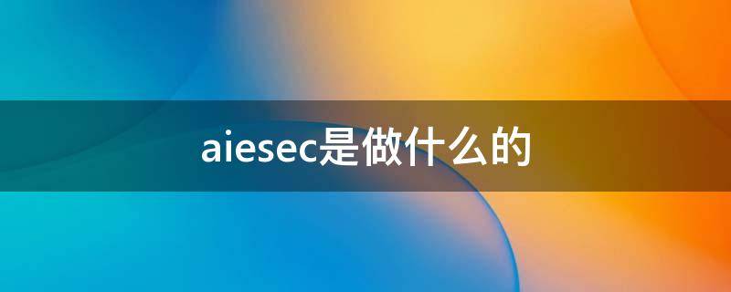 aiesec是做什么的 aiesec全称