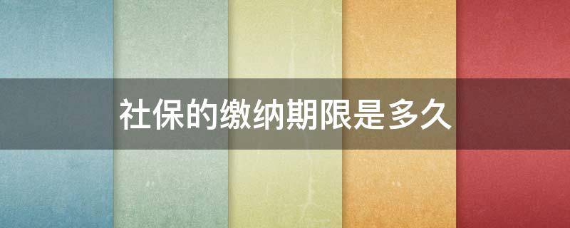 社保的缴费期限是多久 社保的缴纳期限是多久