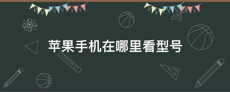 苹果手机在哪里看型号 苹果手机在哪里看型号和版本