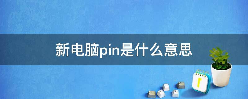 新电脑设置PIN是什么意思 新电脑pin是什么意思