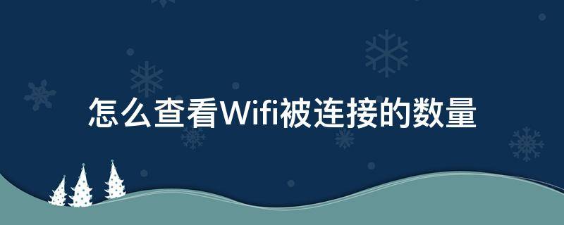 怎么查看Wifi被连接的数量 如何查看Wi-Fi链接数量