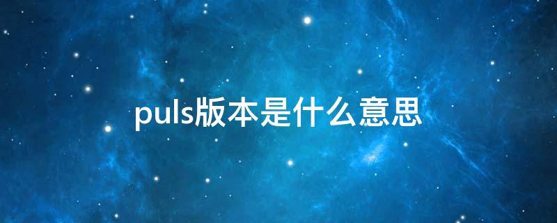 pulsar是什么意思中文 puls版本是什么意思