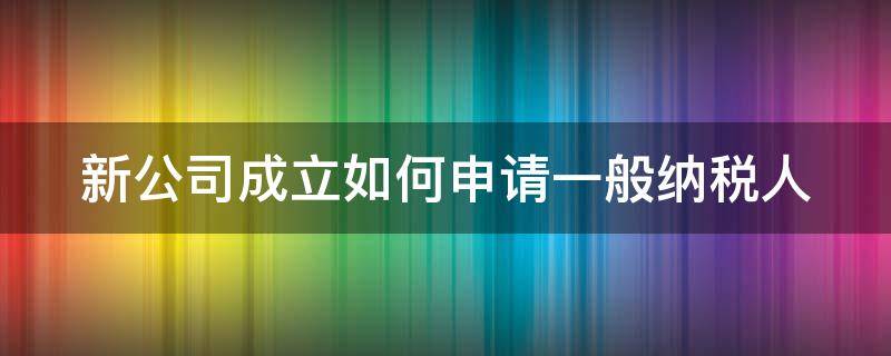 新公司成立如何申请一般纳税人（新公司成立申请一般纳税人的条件）