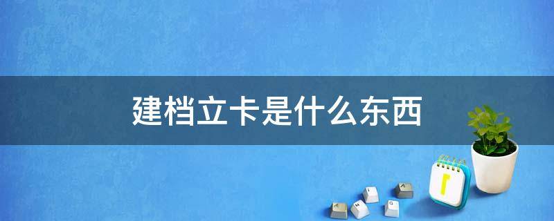 是否建档立卡是什么东西 建档立卡是什么东西