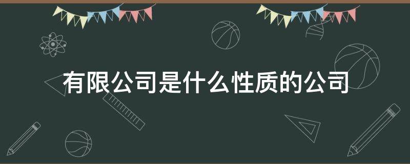 有限公司是属于什么性质公司 有限公司是什么性质的公司