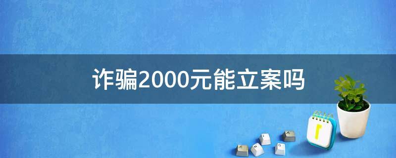 诈骗2000元能立案吗未成年 诈骗2000元能立案吗