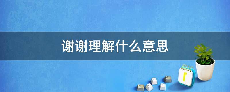 谢谢理解什么意思 谢谢您的理解是什么意思呢