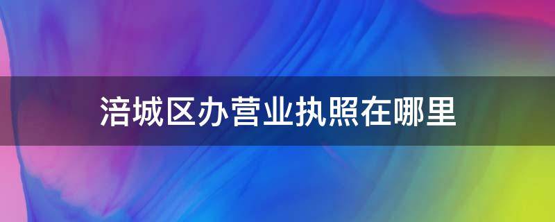 涪陵办营业执照在哪里办 涪城区办营业执照在哪里