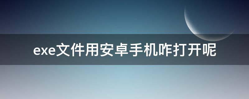 .exe文件用安卓手机咋打开呢 exe文件怎么打开手机