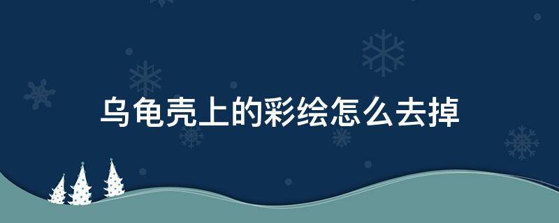 乌龟壳上的彩绘怎么去掉翘甲了 乌龟壳上的彩绘怎么去掉