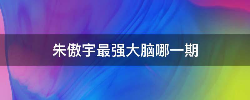 朱傲宇最强大脑哪一期第九季 朱傲宇最强大脑哪一期