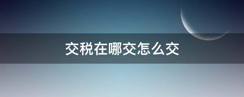 交税在哪交怎么交 在哪里交税