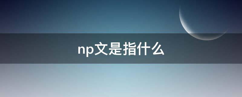 np文是指什么 np文是指什么意思