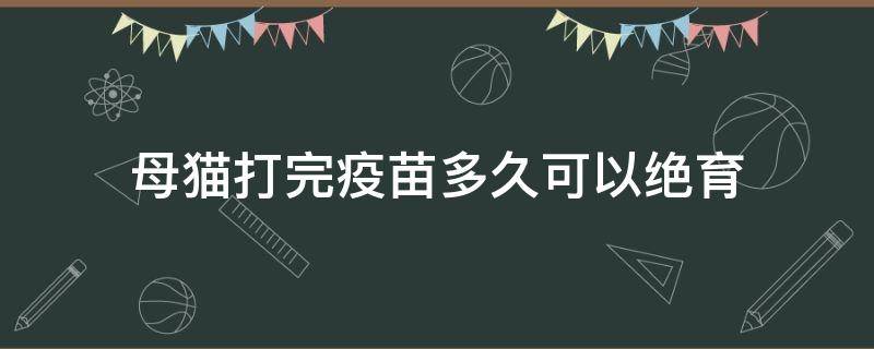 母猫打完疫苗多久可以绝育 母猫绝育后多久可以