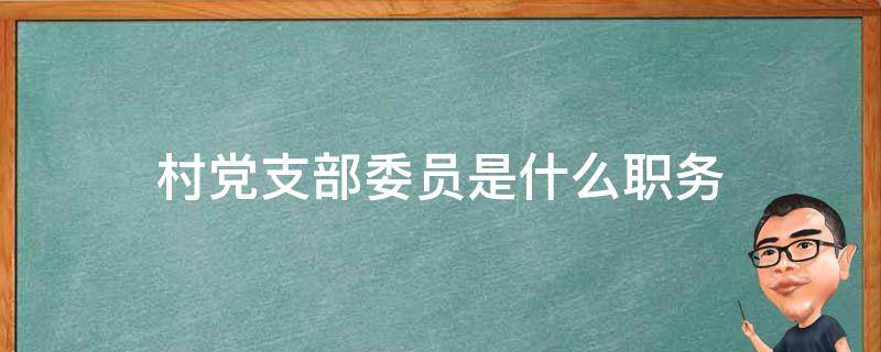 村党支部委员是什么职务 村党支部委员会是什么职务