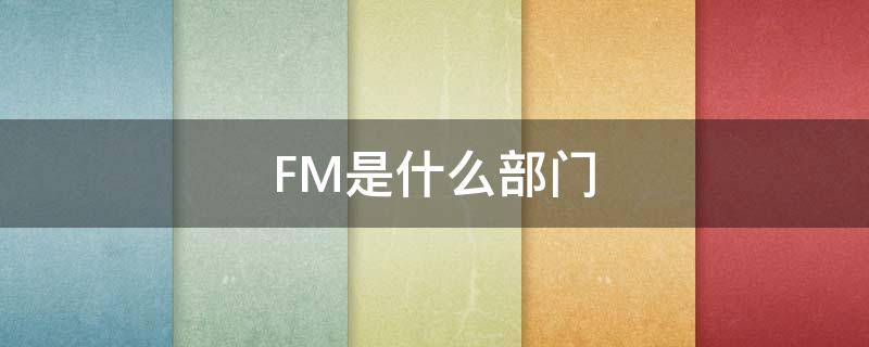 FM是什么组织 FM是什么部门