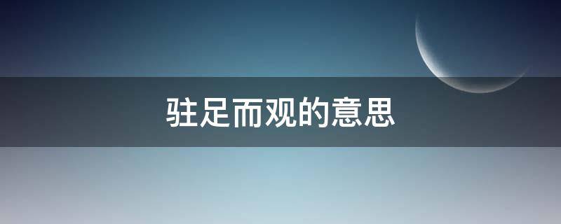 驻足而观的意思 驻足而望的意思