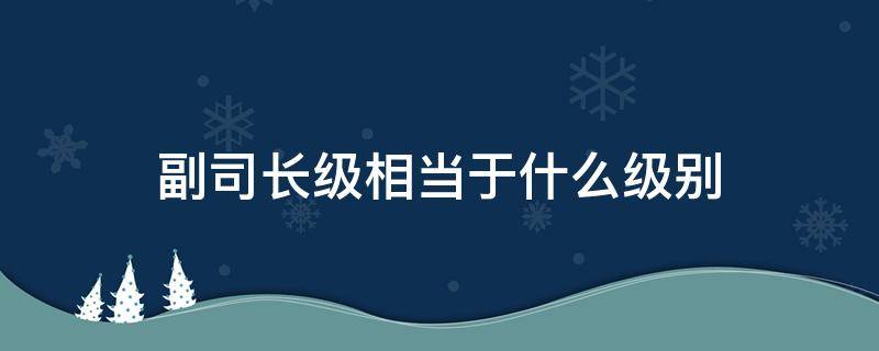 副司长级相当于什么级别（副部级单位的副司长是什么级别）