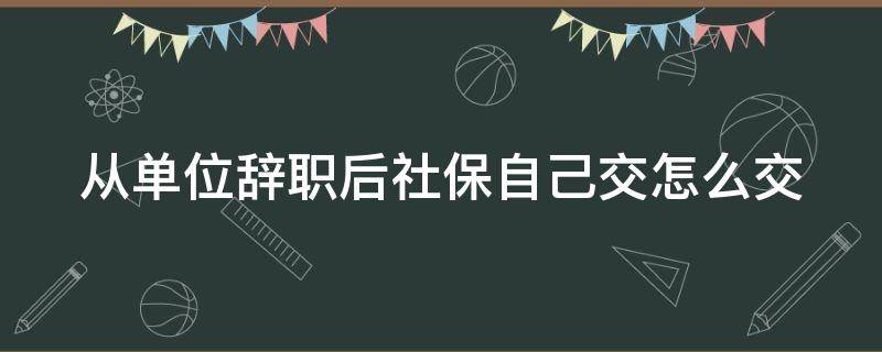 从单位辞职后社保自己交怎么交 从单位辞职后社保自己交怎么交的