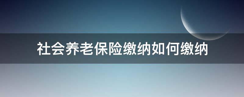 社会养老保险缴纳如何缴纳 职工养老保险如何缴纳