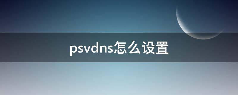 psvdns怎么改网速快 psvdns怎么设置