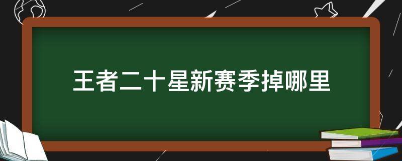 王者四十星新赛季掉哪里 王者二十星新赛季掉哪里