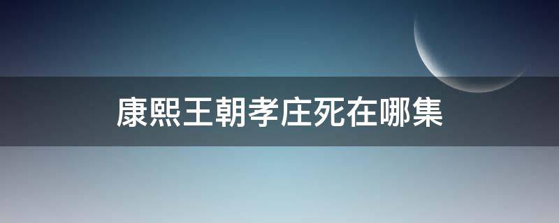 康熙王朝孝庄死在哪集（康熙王朝孝庄最后一次上朝是哪一集）