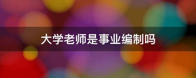 民办大学老师是事业编制吗 大学老师是事业编制吗