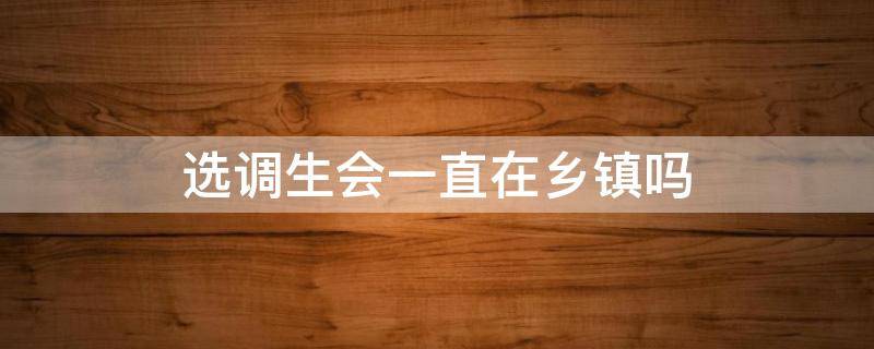 选调生会一直在乡镇吗 选调生会一辈子在乡镇吗