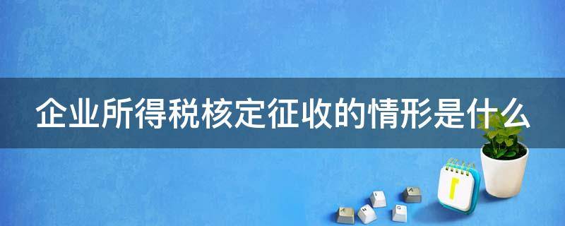 企业所得税核定征收的情形是什么 企业所得税核定征收的情形是什么