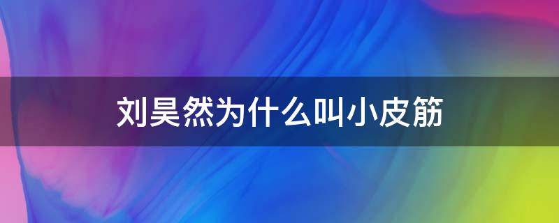 刘昊然为什么叫小皮筋（刘昊然皮带）