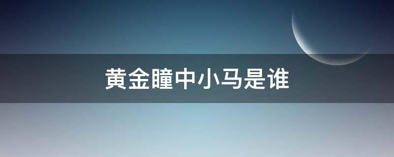 黄金瞳中小马是谁 黄金瞳的马老是谁