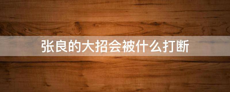 张良的大招会被什么打断 张良大招普攻会打断吗