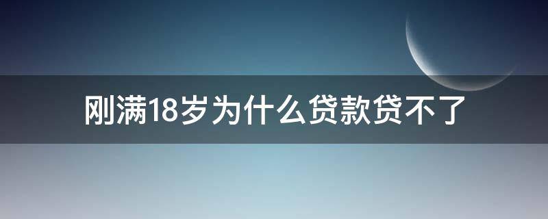 刚满18岁为什么贷款贷不了（我刚刚满18岁为什么贷款不了）