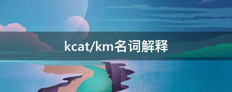 kcat/km名词解释 Kcat名词解释