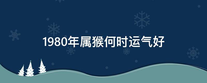 1980年属猴何时运气好 1980年属猴的运气怎么样