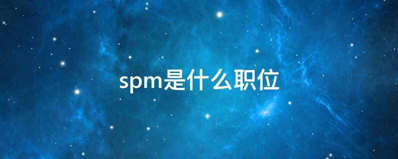 spm是什么职位 sp是什么职位的简称