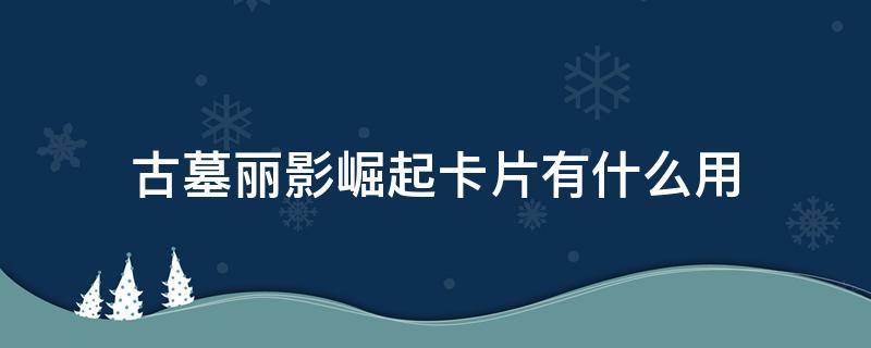 古墓丽影崛起卡片有什么用（古墓丽影崛起怎么使用卡片）