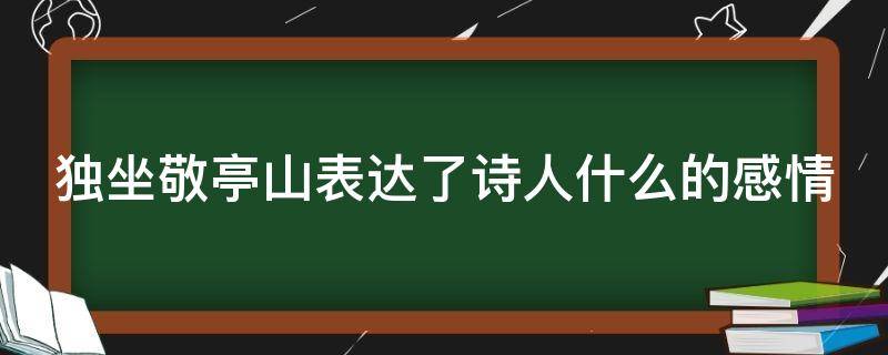 独坐敬亭山表达了诗人什么的感情（独坐敬亭山）