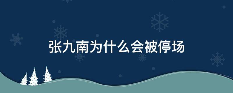 张九南为什么会被停场（张九南说了什么被停演）