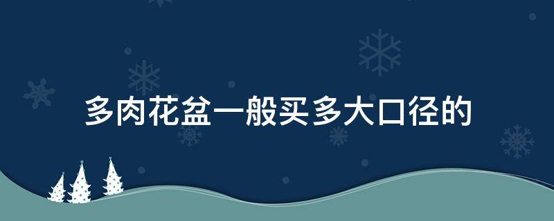 多肉花盆一般买多大口径的（多肉盆口径怎么选）