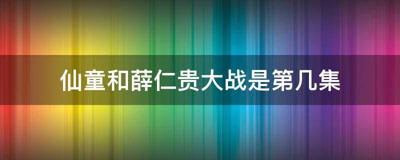 仙童和薛仁贵大战是第几集 薛仁贵窦仙童大战哪一集